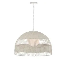 Fortaleza Rattan Pendant - Large White